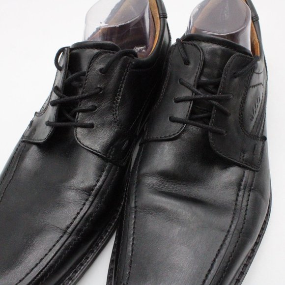 ECCO Seattle Oxfords Shoes Men Black Leather Lace Up Bike Toe Genuine Leather 46 - Picture 5 of 10